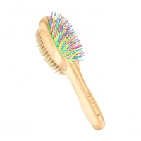 Factory Smoothing Slicker Bristles Grooming Pet Dog Fur Hair Two-Sided Massage Wood Comb Brushes