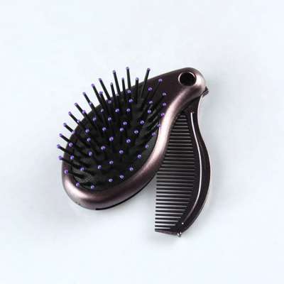 Pocket make up mirror nylon hair brush multi-folding plastic comb