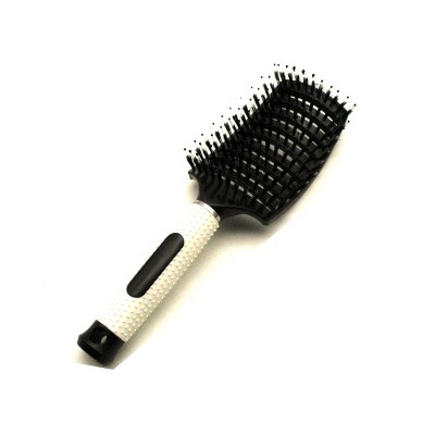 large plastic nylon pins hair brush ribs bent shape comb